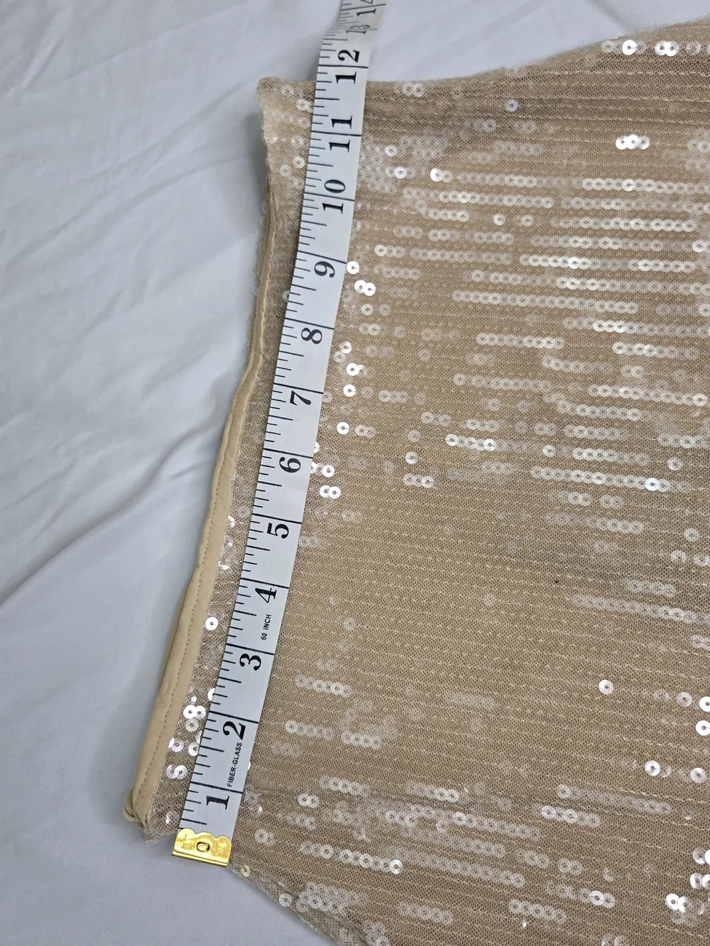 Agua de Coco Sequin Skirt Beige Nude Midi Maxi Lined NWT Women's Small